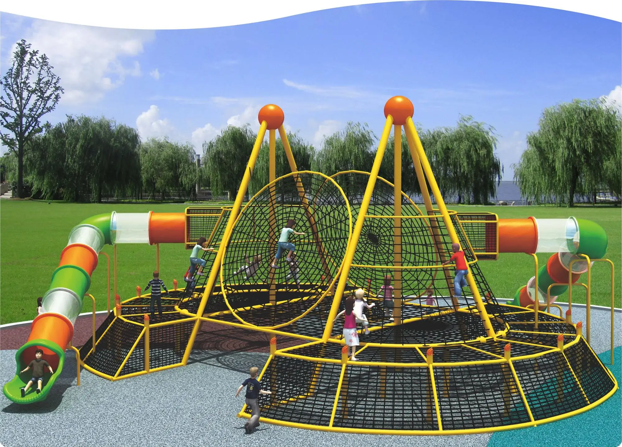 Multifunction Outdoor Climbing Series Equipment With Slide,Turning,Swing Ring For Kids Ce,Iso