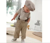

New boys baby clothes toddler set gentleman striped suit kids children's boys clothing