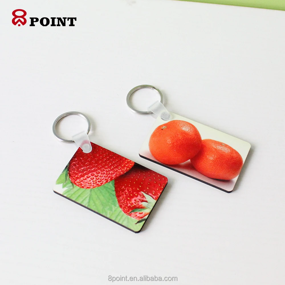 
High Quality Customized Blank Sublimation rectangle Wood MDF Keychain 
