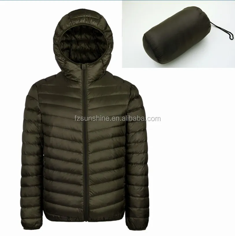 

90% down 10% feather Windproof Men Foldable ultra Thin Lightweight Down Jacket duck down jacket hooded, N/a