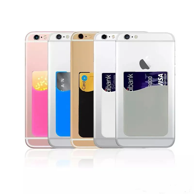 

Phone Accessories Silicone Sky Blue Color Wallet 3 Sticker Mobile Phone Smart Wallet Holders, Customized color