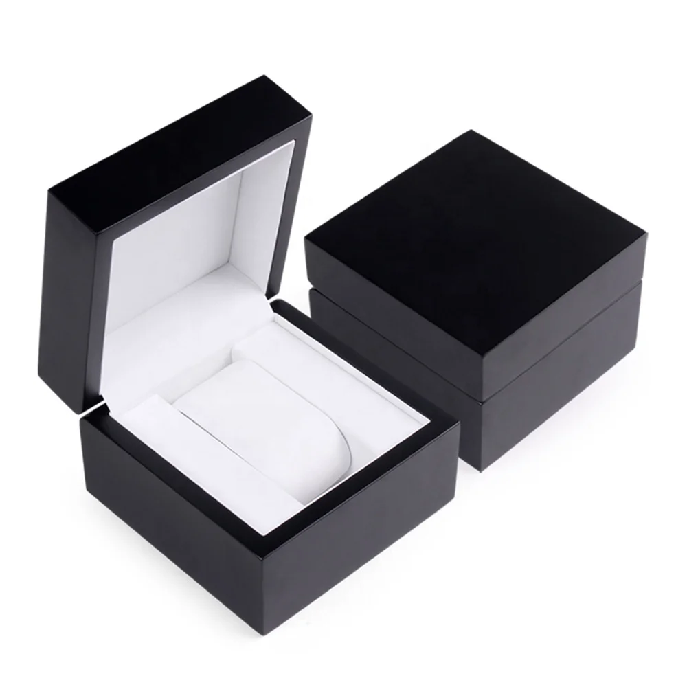 

wood box for watch custom luxury watch packaging box, Black