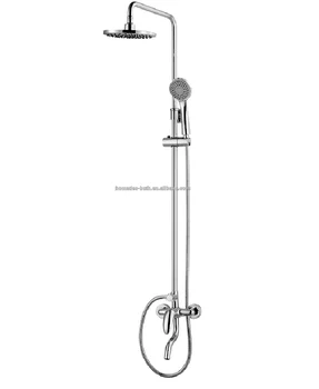 Chrome Finished Wall Mount 8 Rain Shower Set Mixer Faucet