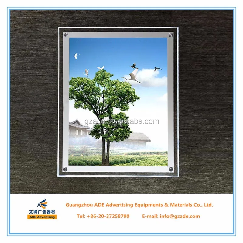 Advertising Led Acrylic Crystal Light Box Picture Frame Size A4
