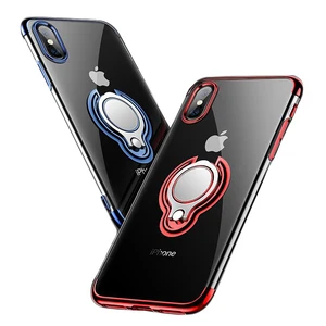 Plating Transparent Phone Case Ring Holder iPhone