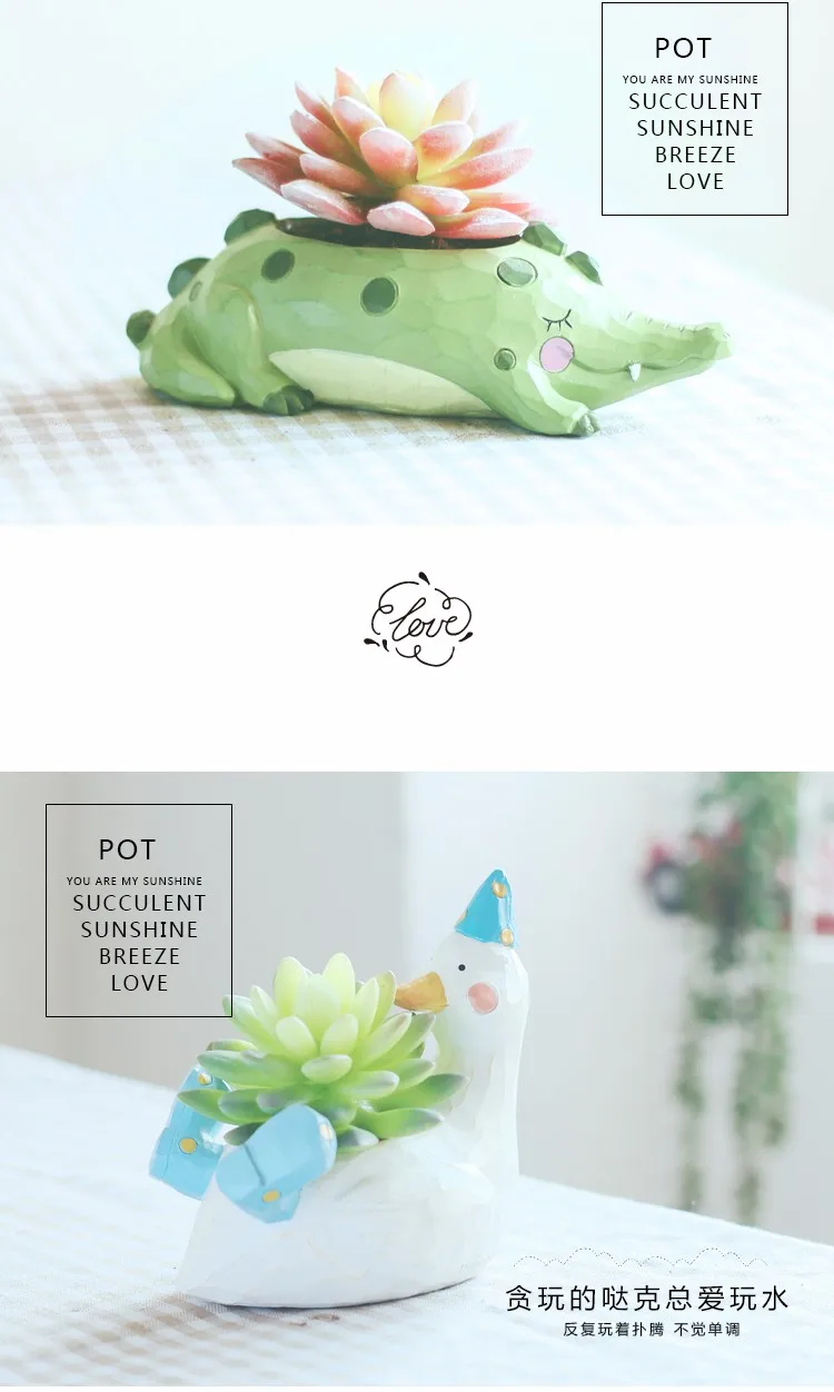 Roogo Resin Kreatif Kartun Hewan Bonsai Pot Grosir Bentuk Roogo Resin Kreatif Kartun Hewan Bonsai Pot Grosir Bentuk