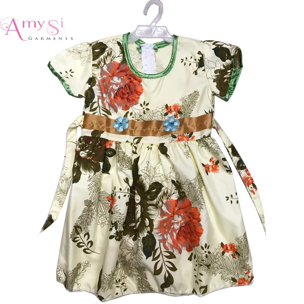 

0.69 USD GQ012 good quality girl summer cotton short sleeve flower baby girls dress, 4 colors as pictures mixed