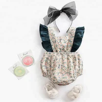 

Vintage Ruffle Romper Baby Girl Boutique Clothes Newborn Floral Baby Romper Cotton Baby Bodysuit