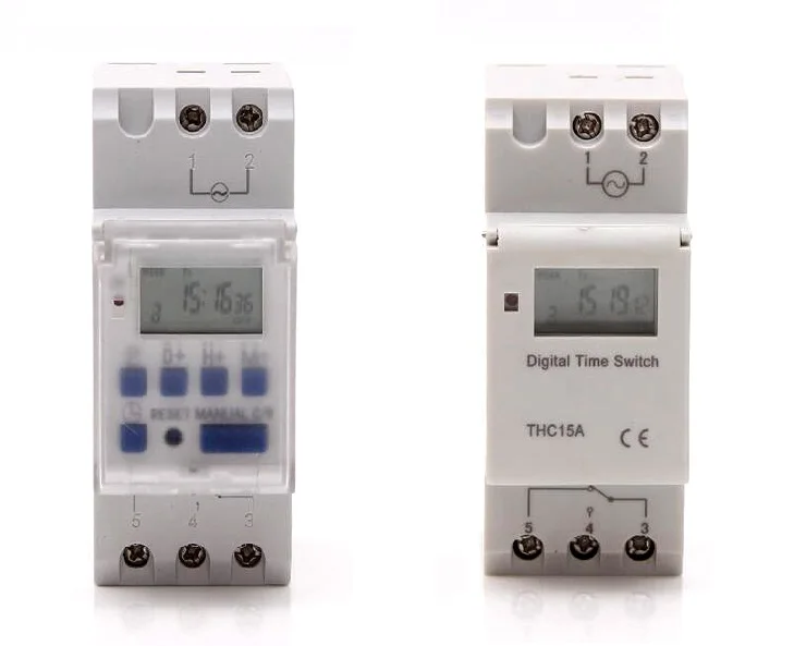 AC110V DC12V DC24V AC 220V 16A 35mm DIN Rail LCD Power Weekly Digital Programmab