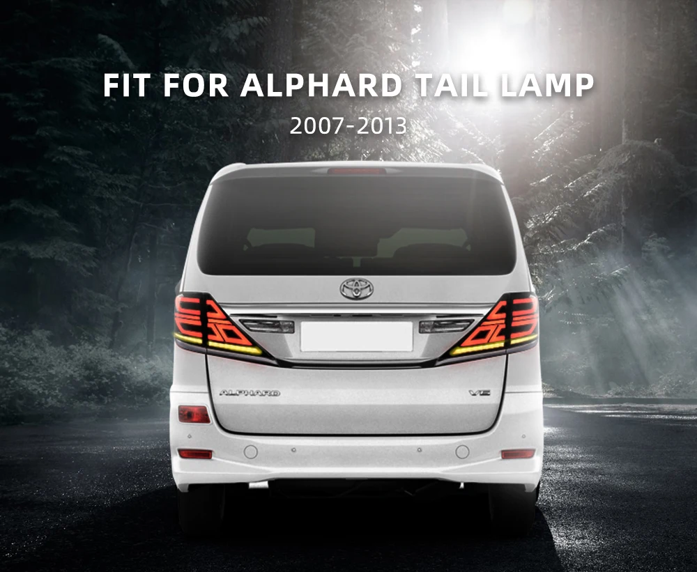 Vland Factory Car Accessories Tail Lamp For Alphard 2007-2013 LED Tail Light Turn Signal With Sequenial Indicator Plug And Play