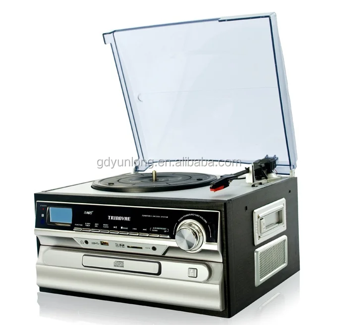 
OEM Classical 33/45/78 RPM Turntable with AM FM Radio CD Cassette/ USB Recorder & MP3 Player with EMC,UL certificate <span style=