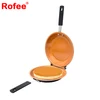 Pancake Nonstick Copper Double Pan Large Brown