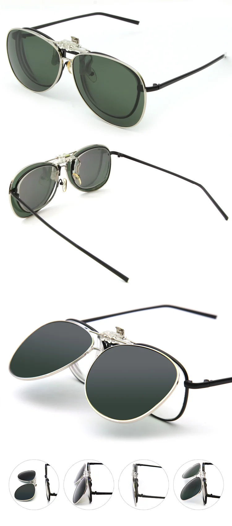 Uv Protection Polarized Sunglasses New Clip On Flip Up Lens For