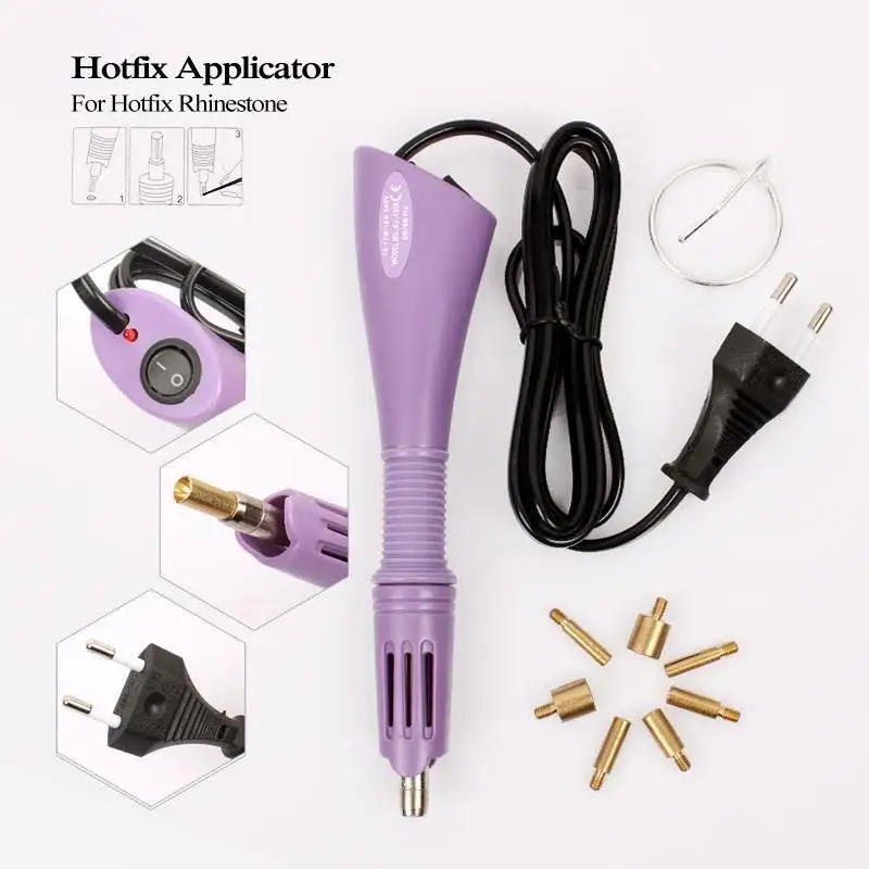 

new 7 Heads Pink ,Purple manual hot fix machine Wholesale for DIY clothes,bags,shoes,jeans