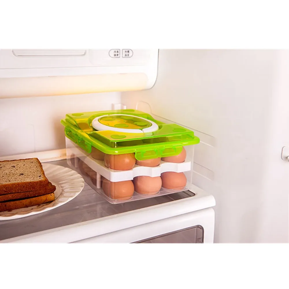 Hotsale Double-deck Plastic Egg Tray Box With Handle