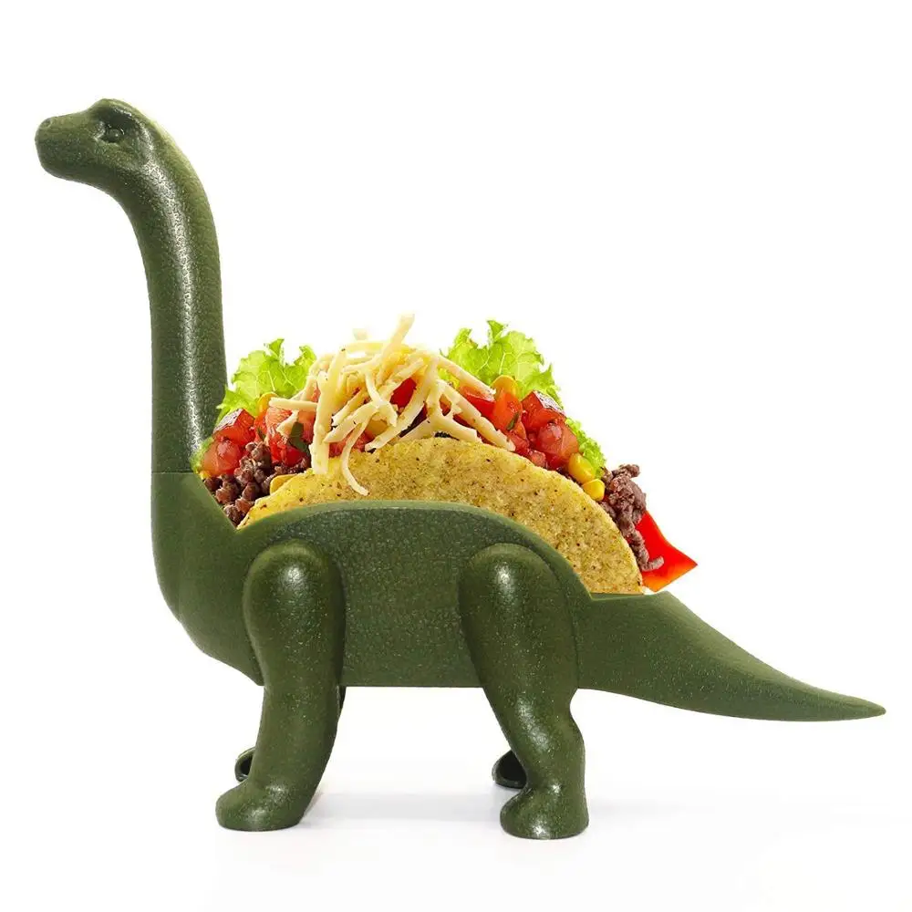 

CHRT Ultimate Prehistoric Long Neck dinosaur taco holder Dinosaur Taco Stand for Kids and Taco Lovers Gift, Army green, pink, light green