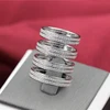 Latest 925 Sterling Silver Personalized Four Layered Pave Setting Stackable Rings, Fashionable Stacking Rings
