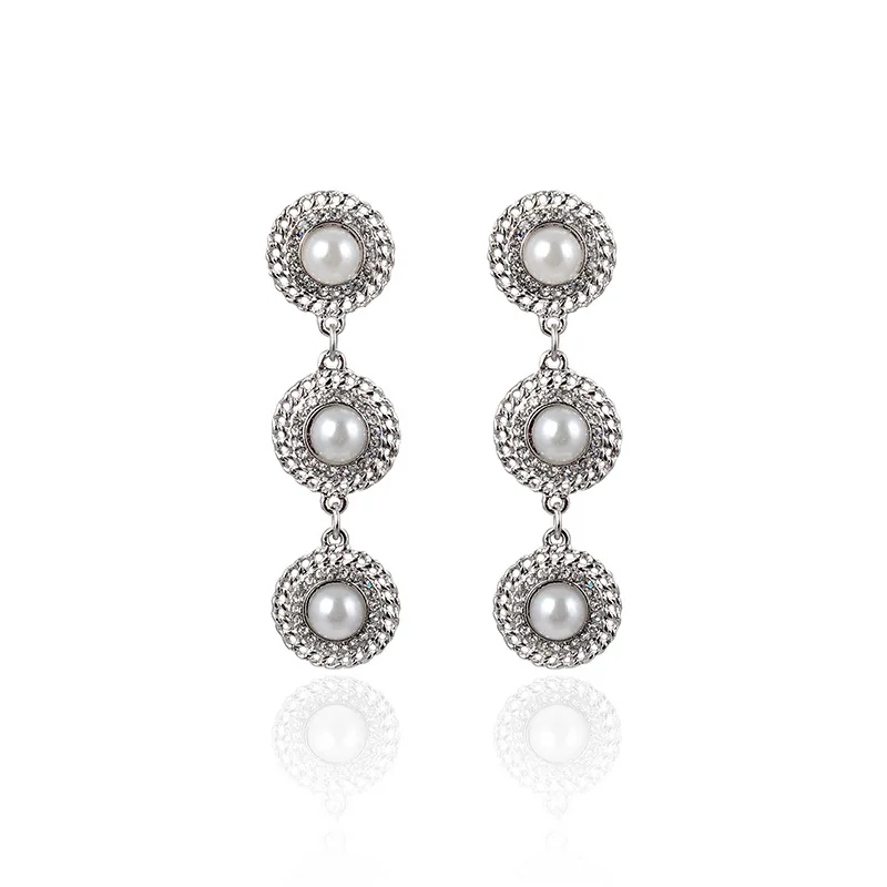 

Fashion Hot Selling Pearl Tassel Drop Earrings For Women, Gold silver