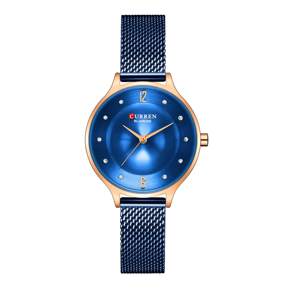 

CURREN 9036 Womens Quartz Watches With Steel Band Female Rhinestone Dial Clock