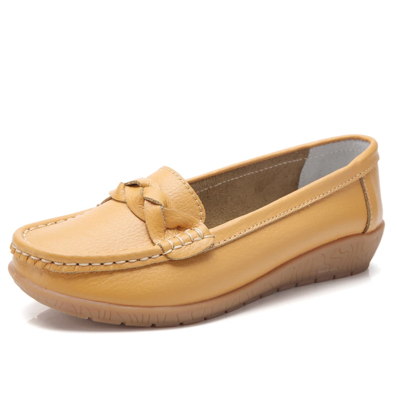
Hand made leather slip-resistant loafer lady shoes summer flat women shoes comfortable slip-on female 