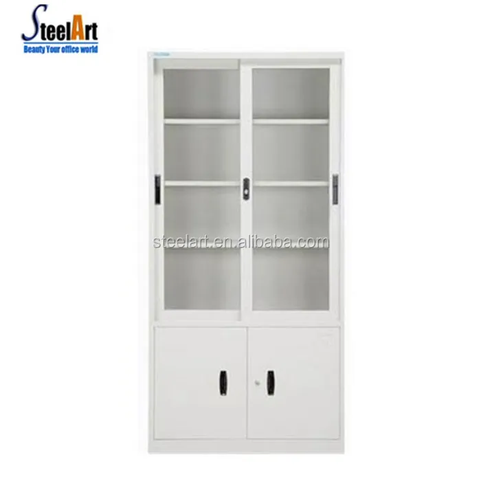 Full Height Metal Body Glass Door Book Cabinet Bookcase Buy