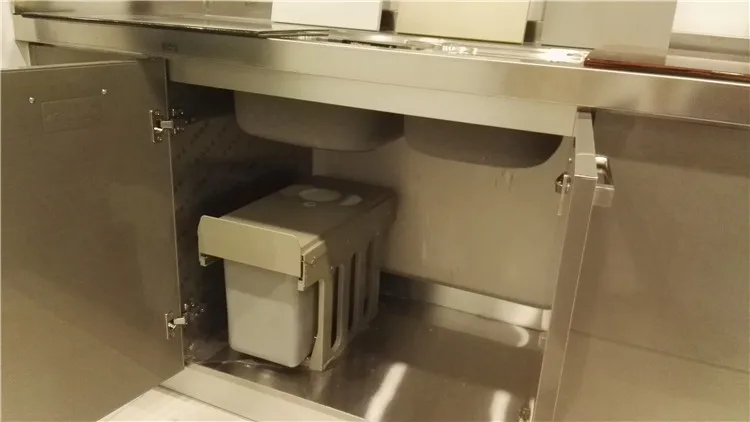 stainless steel double sink cabinet