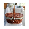 Fashioned Lined Willow Basket Two Sided Lid
