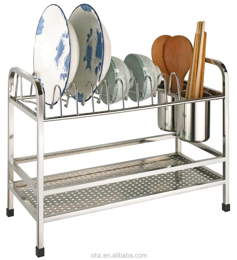 

Kitchen Dish Rack / Kitchenware Dish Drying Rack / Dish Drainer 328 Free Standing Commercial Stainless Steel Metal 6 PCS GFR