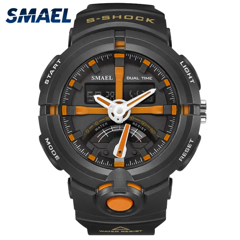 

SMAEL 1637 sport smart wrist watch, Army green;red;gold;orange;blue