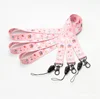 Fashion Free Sample Cell Phone Heat Transfer Pink Lanyard Strap