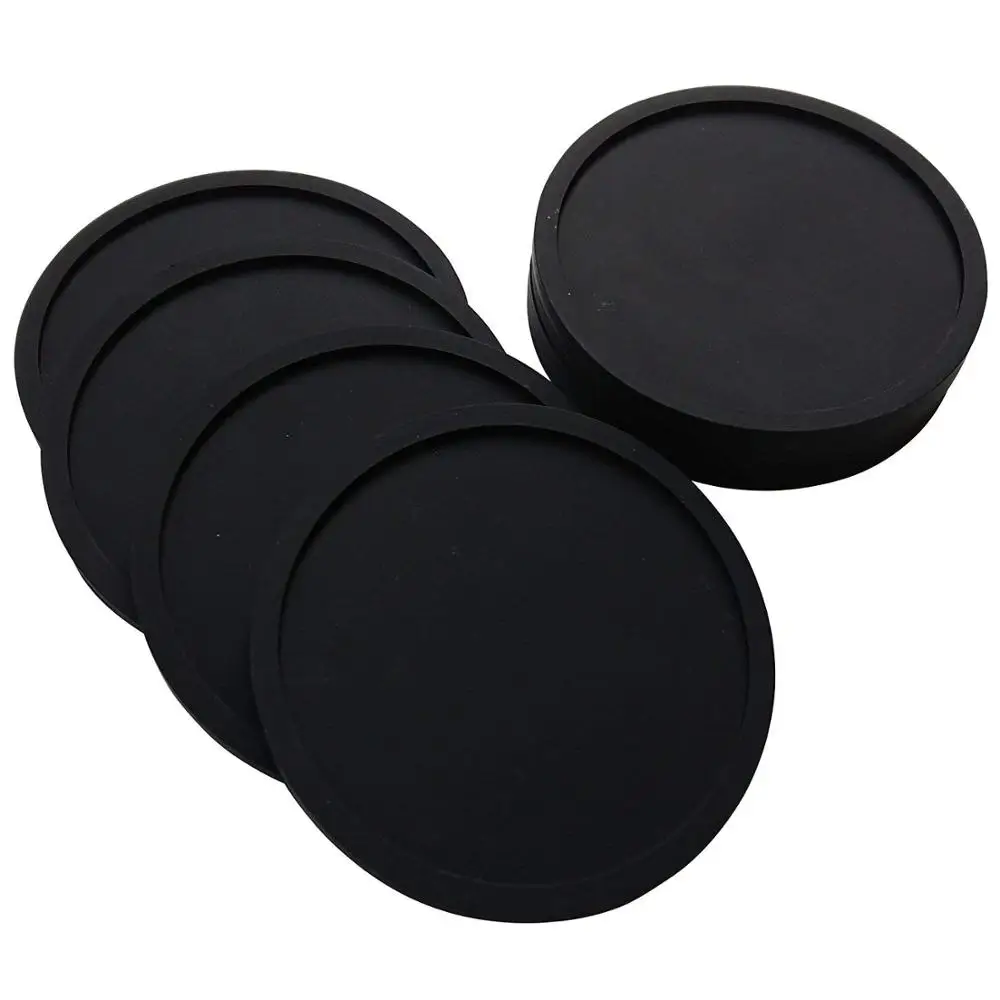 

Silicone Drink Coaster Tabletop Protection For Any Table Type Fits Any Size of Drinking Glasses Round Silicone Coasters, Multi color