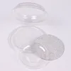 New Stock Cheap PVC Round Clamshell 3D Mink Eyelash Packaging Box With Glitter Tray