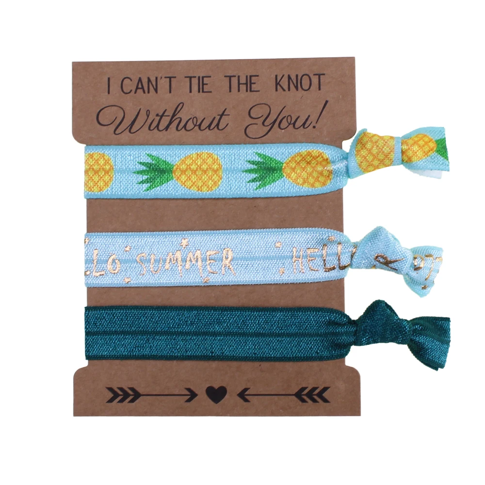 

Printed elastic hair tie 5/8 fold over elastic hair band for girls' hair accessories, Picture