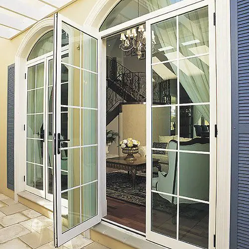 Double pane swing style aluminum doors casement hinged aluminum interior/exterior doors