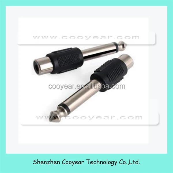 

6.35mm Mono Male To RCA Female Jack Plug Audio Adapter Connector,paypal is accepted