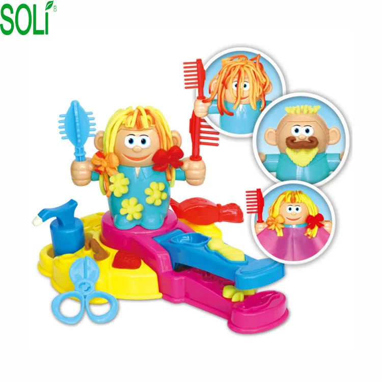 3D Hairdresser Clay Crazy Barber Shop Theme Plasticine Mold Tool Set DIY Toy Clay Toys Pretend Play Toy Hair Bring Joyful Box
