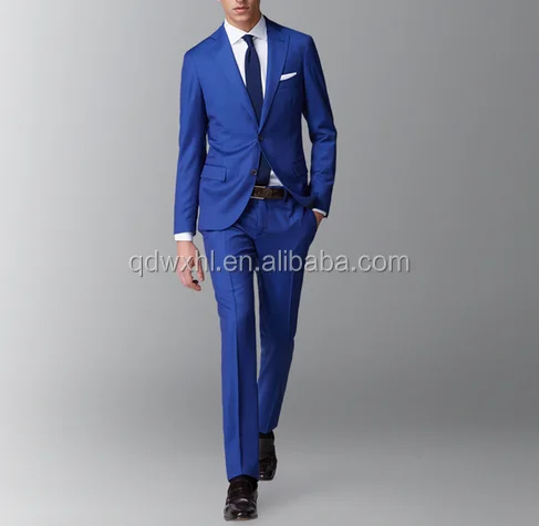 

High Quality Custom Design Trim Fit Made to Measure Blue Suits for Men, Customized