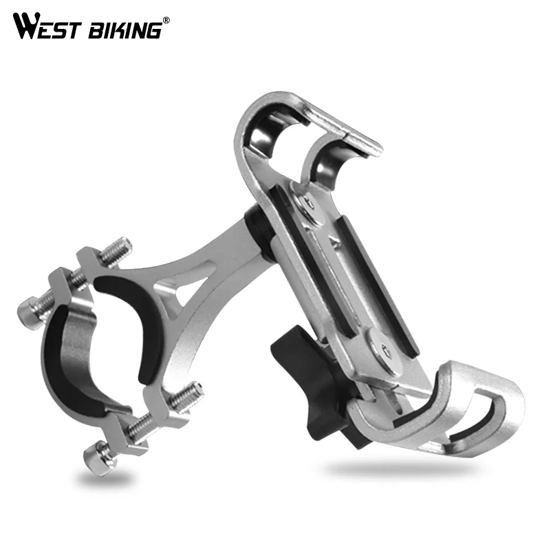 

WEST BIKING 3.5-6.5 inch Cycling Aluminum Alloy Bike Phone Holder For Bike Phone Mount Bicycle Motorcycle Cell Phone Holders, Black / silver / gold / red / white
