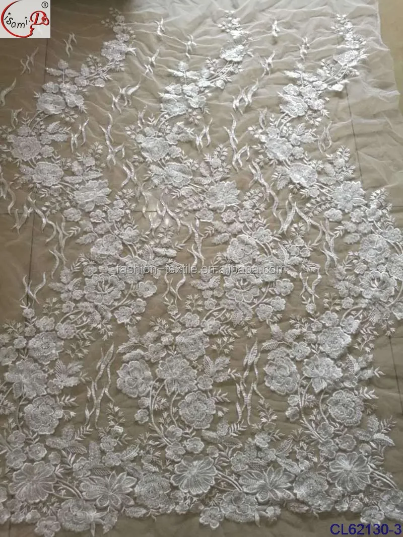 New Classical Style White Bridal Lace Fabric 2020 Luxury Handmade Beads ...