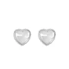 Cute Heart Shape Natural Shell With Gold Color S925 Silver Plated Stud Earring Jewelry