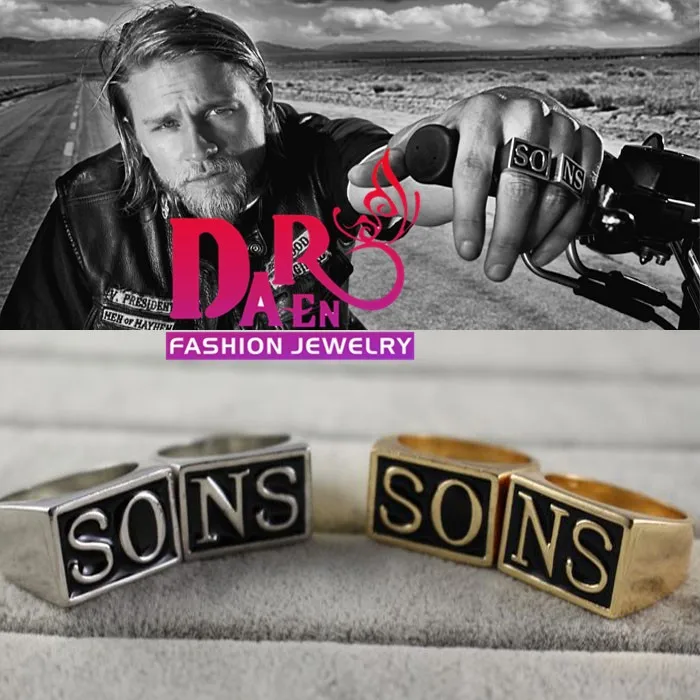 For Sons of Anarchy Set Ring Jax Teller Ring silver and gold color