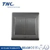 Z9212 2 gang 1 way switch stainless steel 2 gang switch double pole wall switch and socket 16amps 250v~ with iec saso bs