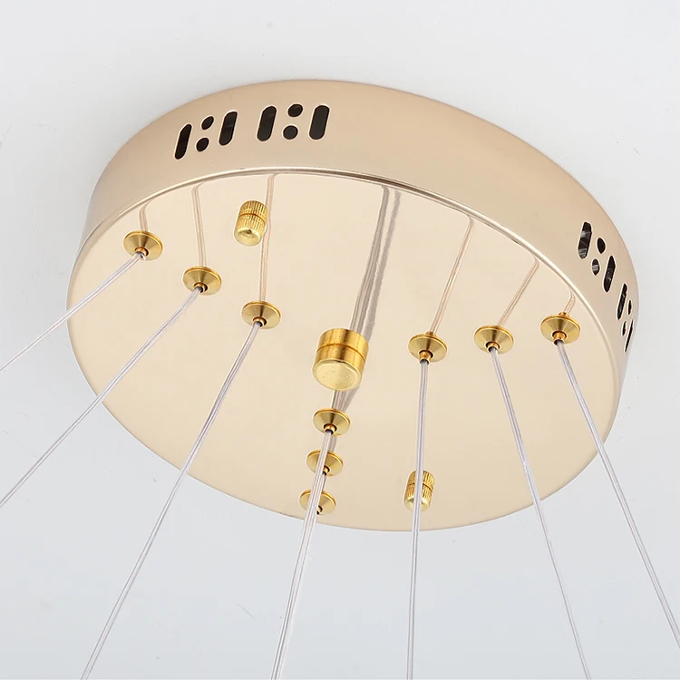 Pendant led light modern changeable gold multilayer Stainless steel pendant lamp for living room