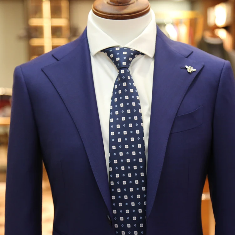New Fashion Navy Blue Coat Pant Men Suite Slim Fit Wool Blend Solid ...