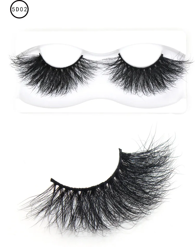 

25MM Own Brand Private Label Wholesale And Retail 3D 100% Mink Fur False Eyelashes 3D Silk Eyelash