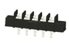 Black pcb barrier terminal block with solder turret flat pin
