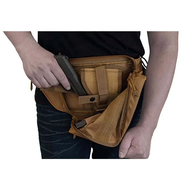 Large Men Carry Concealed Pistol Fanny Pack Gun Bag Tactical With Key