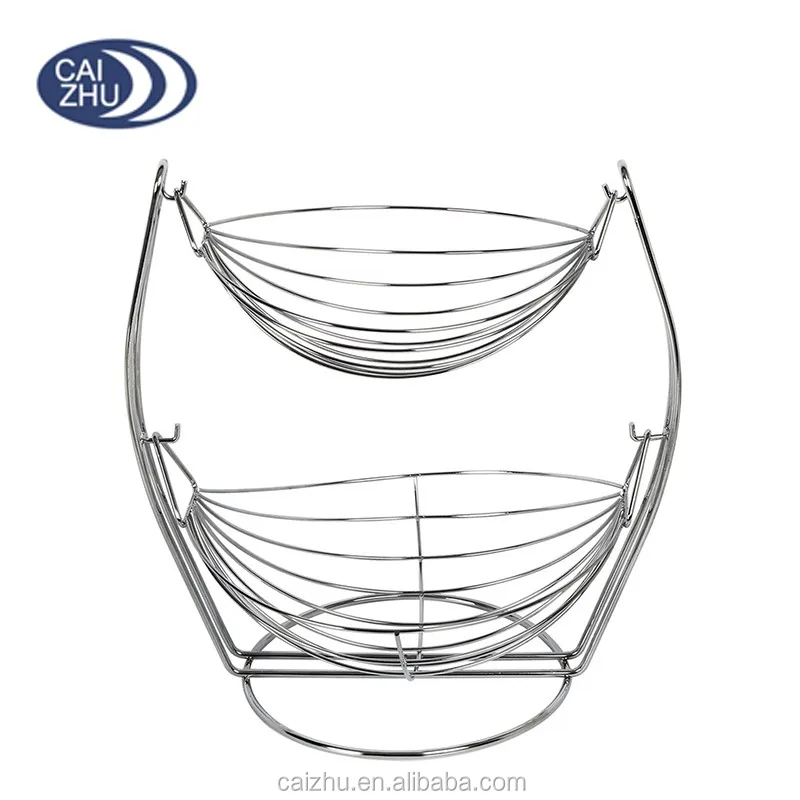 Chrome Swinging Fruit Vegetable Bowl Basket 2 & 3 Tier Rack Storage Stand Holder Chrome Swinging Fruit Vegetable Bowl Basket 2 & 3 Tier Rack Storage Stand Holder