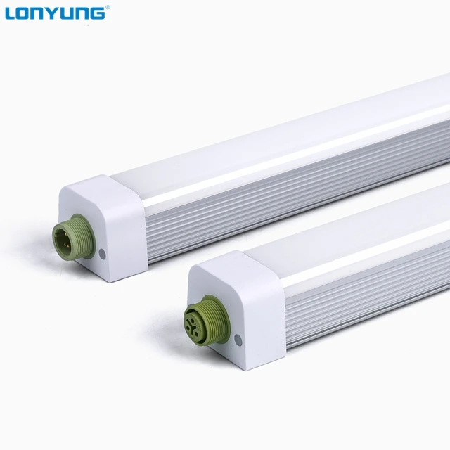 DLC ETL CE approved linkable led batten linear luminaire IP65 waterproof light led linear suspended tri-proof light