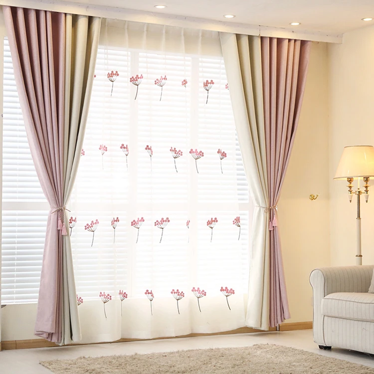 Luxury Living Room Curtain Drape,French New Style Stock 100 Polyester